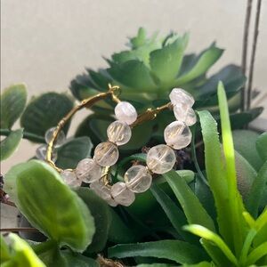 Rose Quartz Hoop Earrings